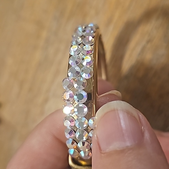 Vintage Vernier AB Swarovski Crystal Cuff Bracelet Watch - Picture 6 of 10